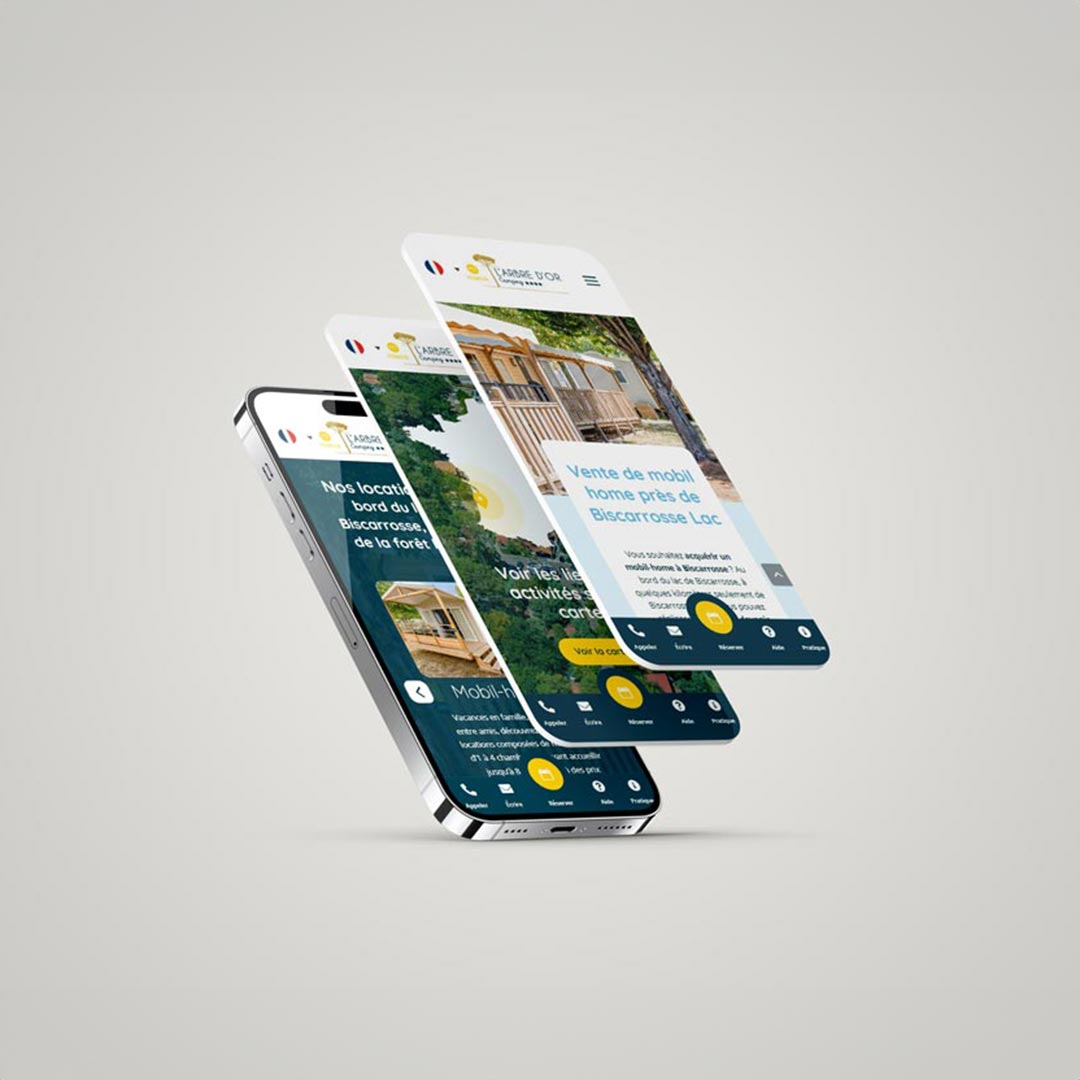 Camping Arbre Dor Mockup Mobile